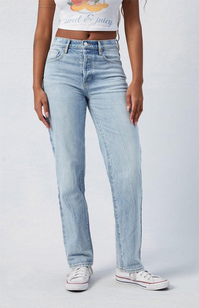 Women's Stretch Light Indigo Dad Jeans Product Image