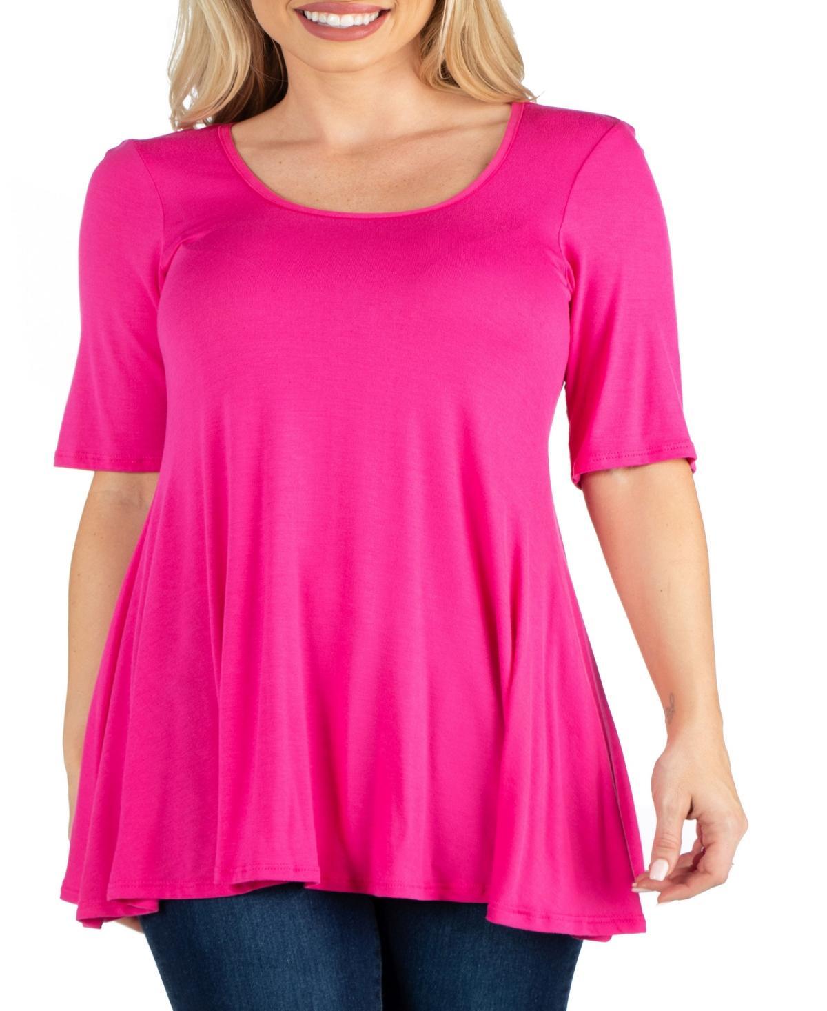 Womens Elbow Sleeve Swing Tunic Top Product Image