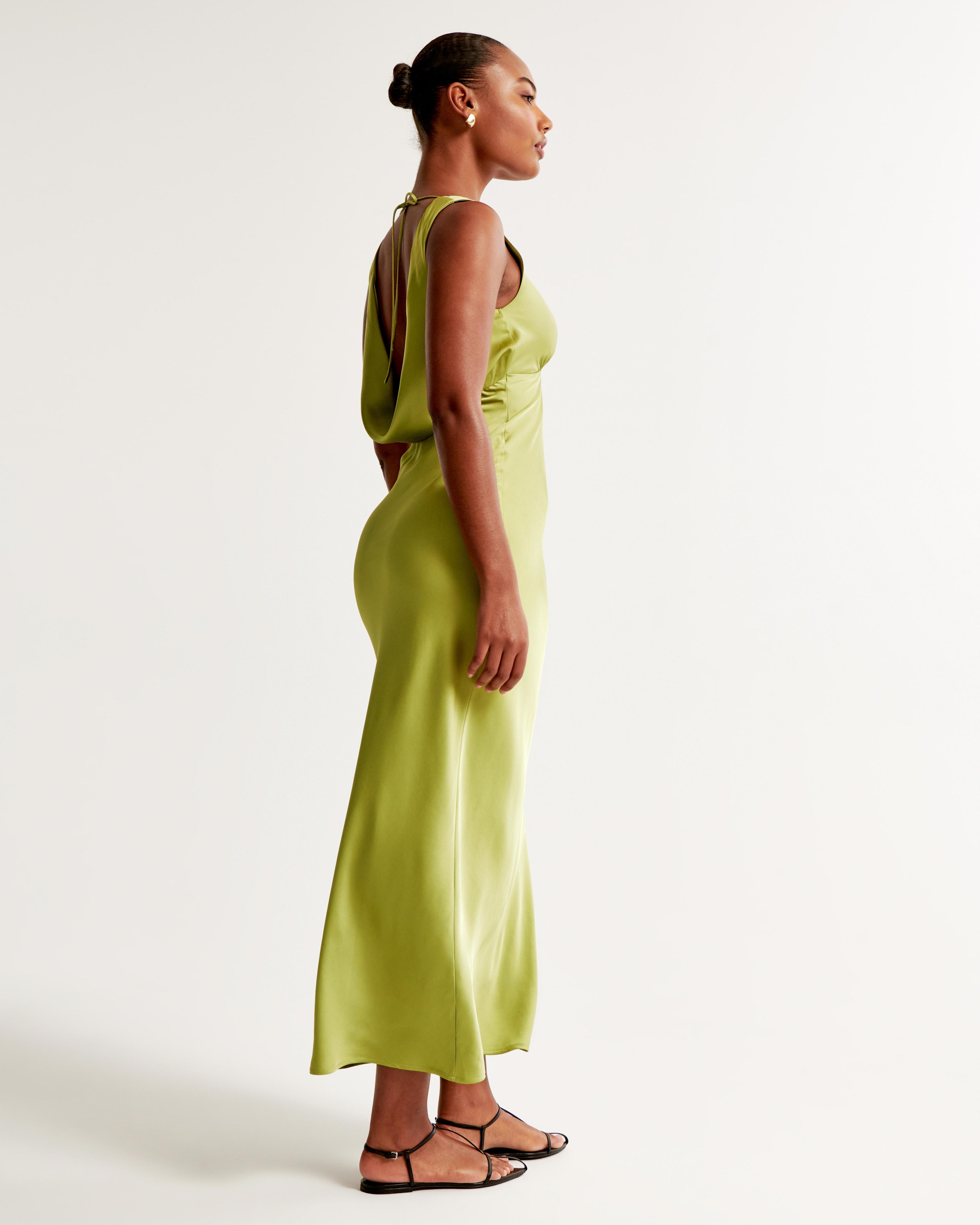 Plunge Cowl Back Maxi Dress Product Image