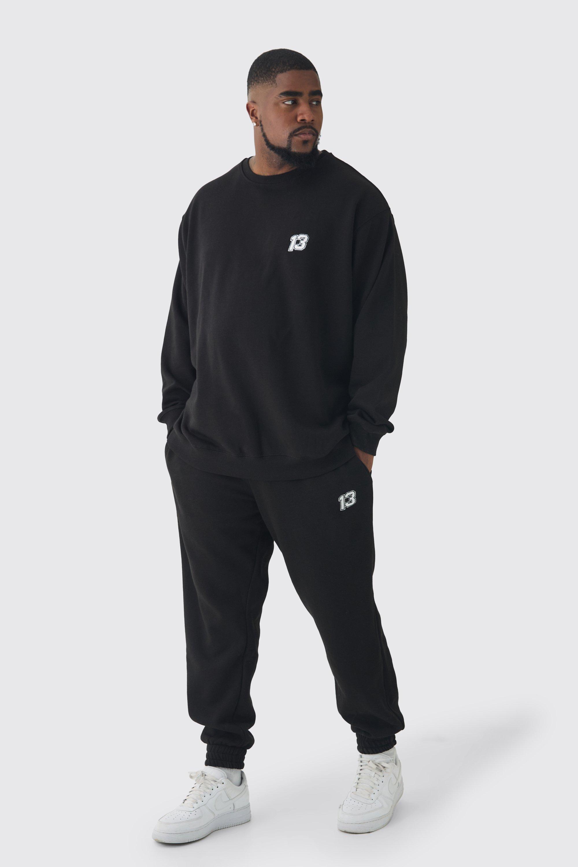 Plus 13 Embroidered Sweat Tracksuit | boohooMAN USA product image