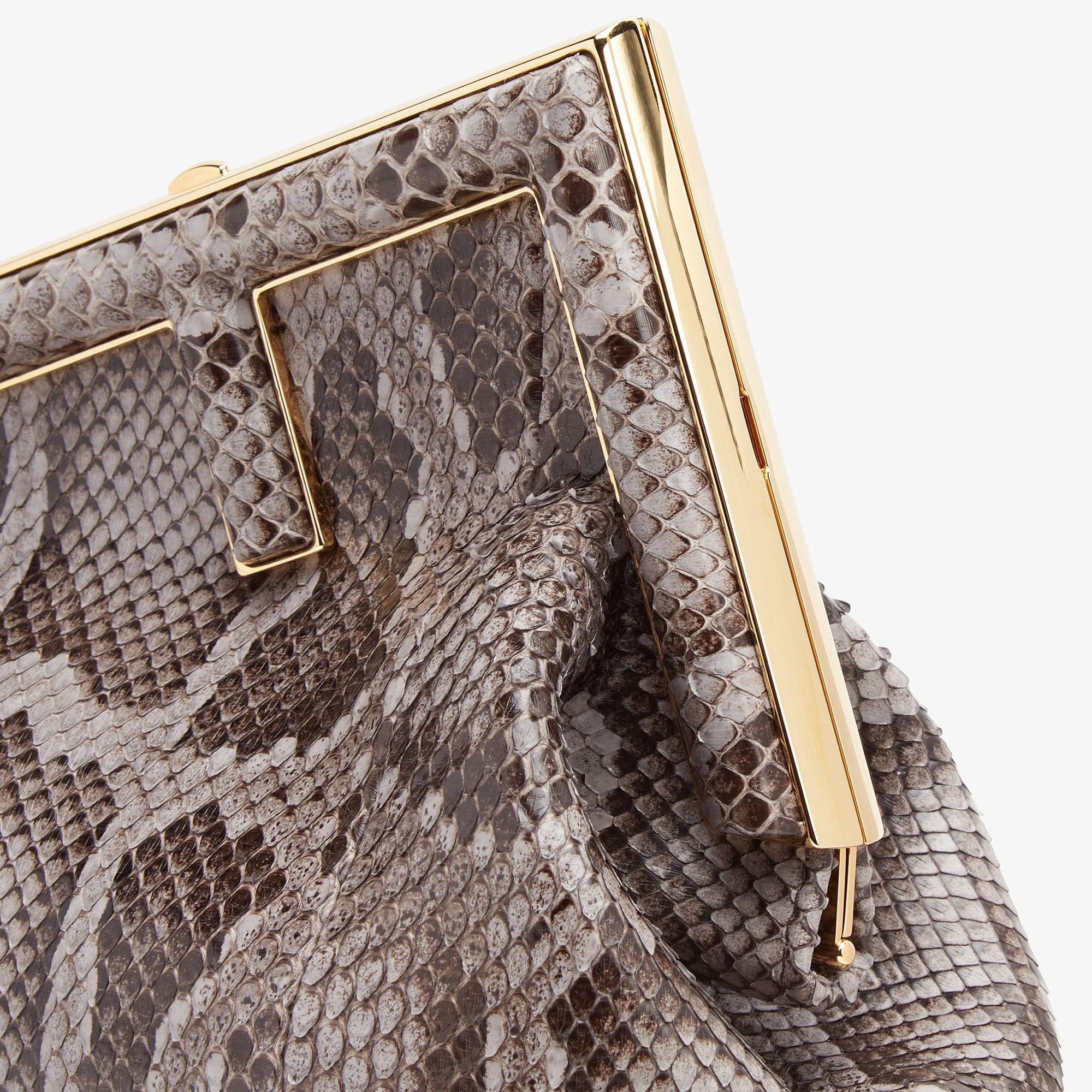 Fendi First SmallDark gray python leather bag Product Image