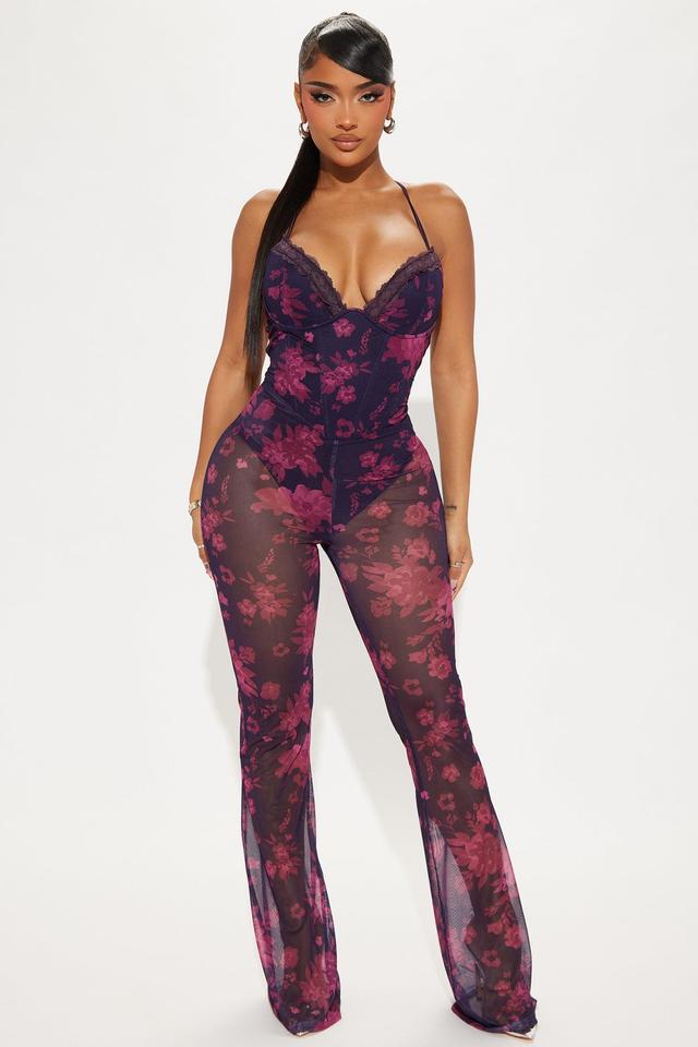 Whirlwind Romance Mesh Jumpsuit - Purple/combo Product Image