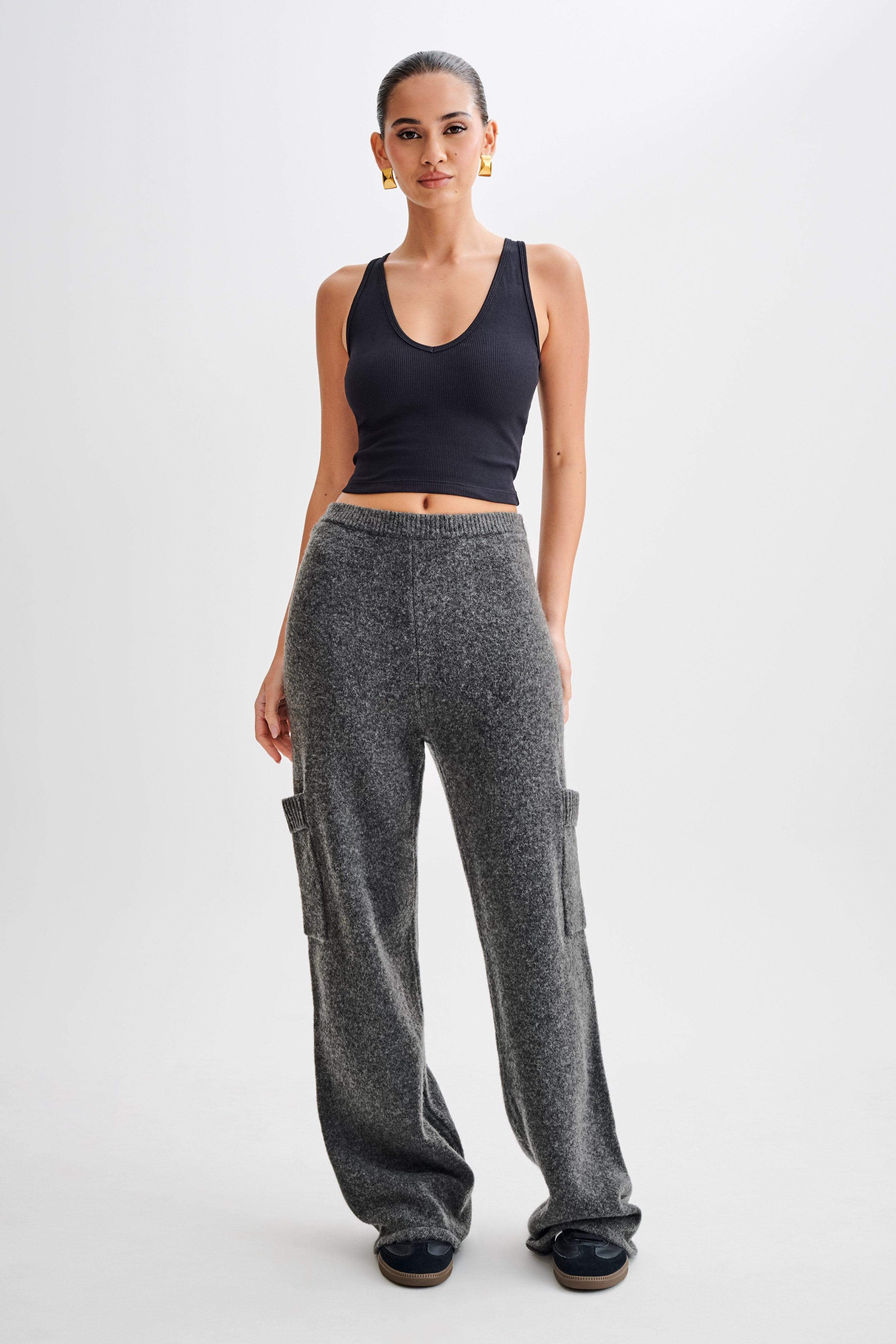 Darius Knit Pants With Pockets - Charcoal Marle product image