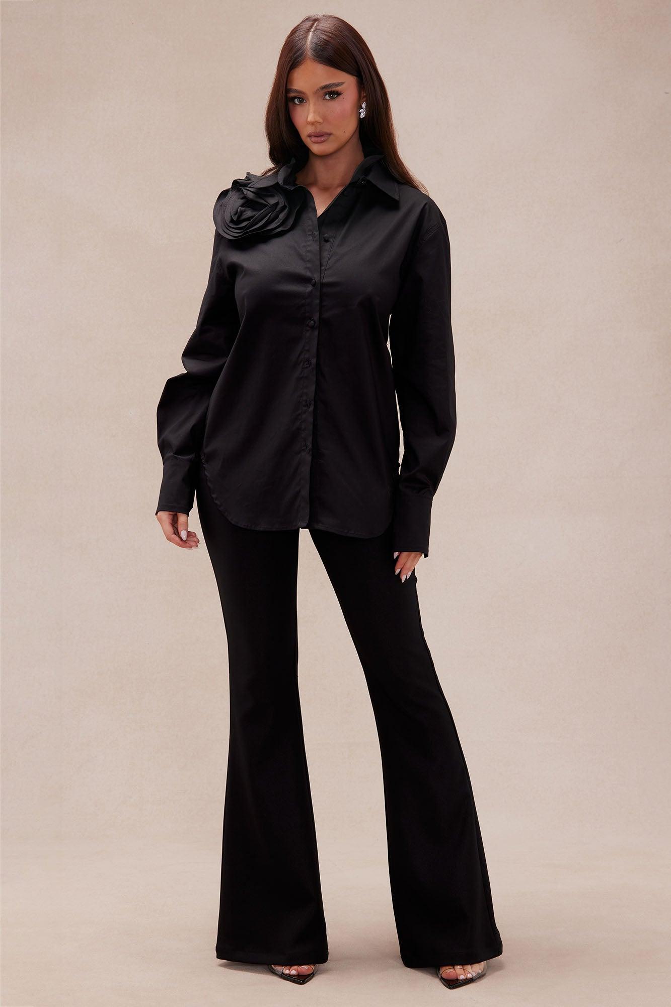 Fiona Long Sleeve Shirt - Black Product Image