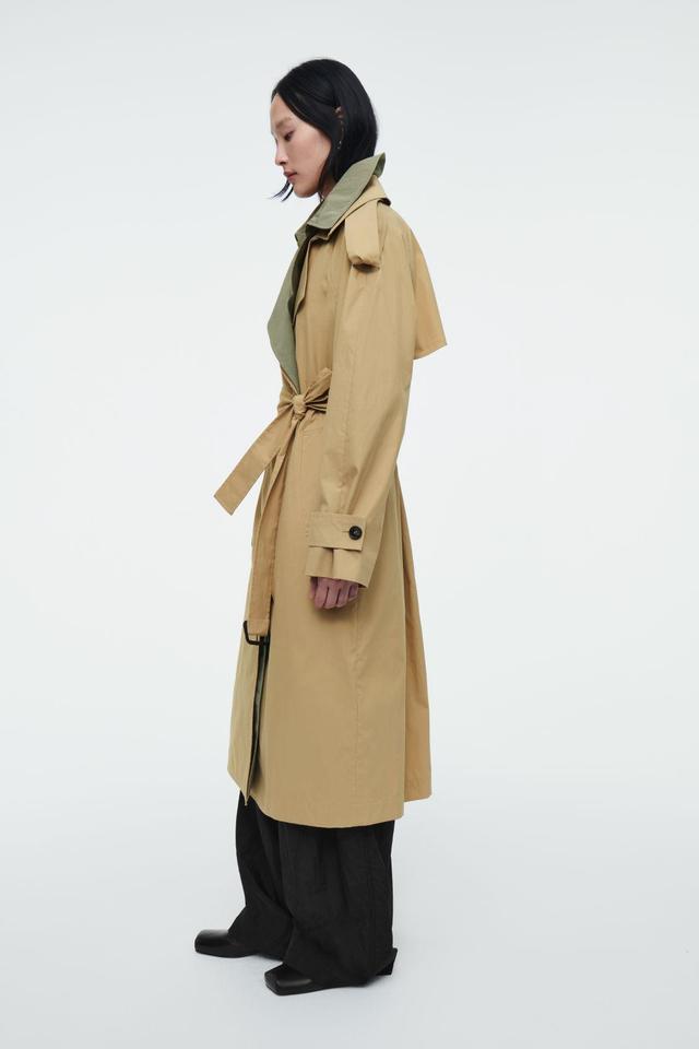 LAYERED DOUBLE-BREASTED TRENCH COAT Product Image