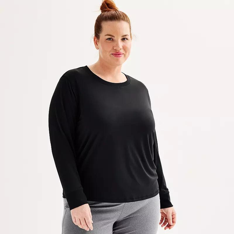 Plus Size Tek Gear Long Sleeve Crewneck T-Shirt, Womens Product Image