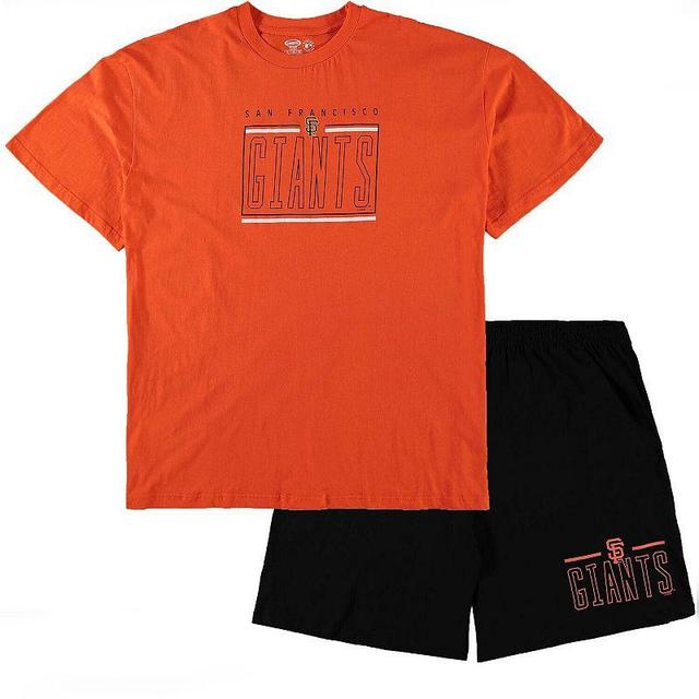 Mens Concepts Sport Orange/Black San Francisco Giants Big & Tall T-Shirt & Shorts Sleep Set Product Image