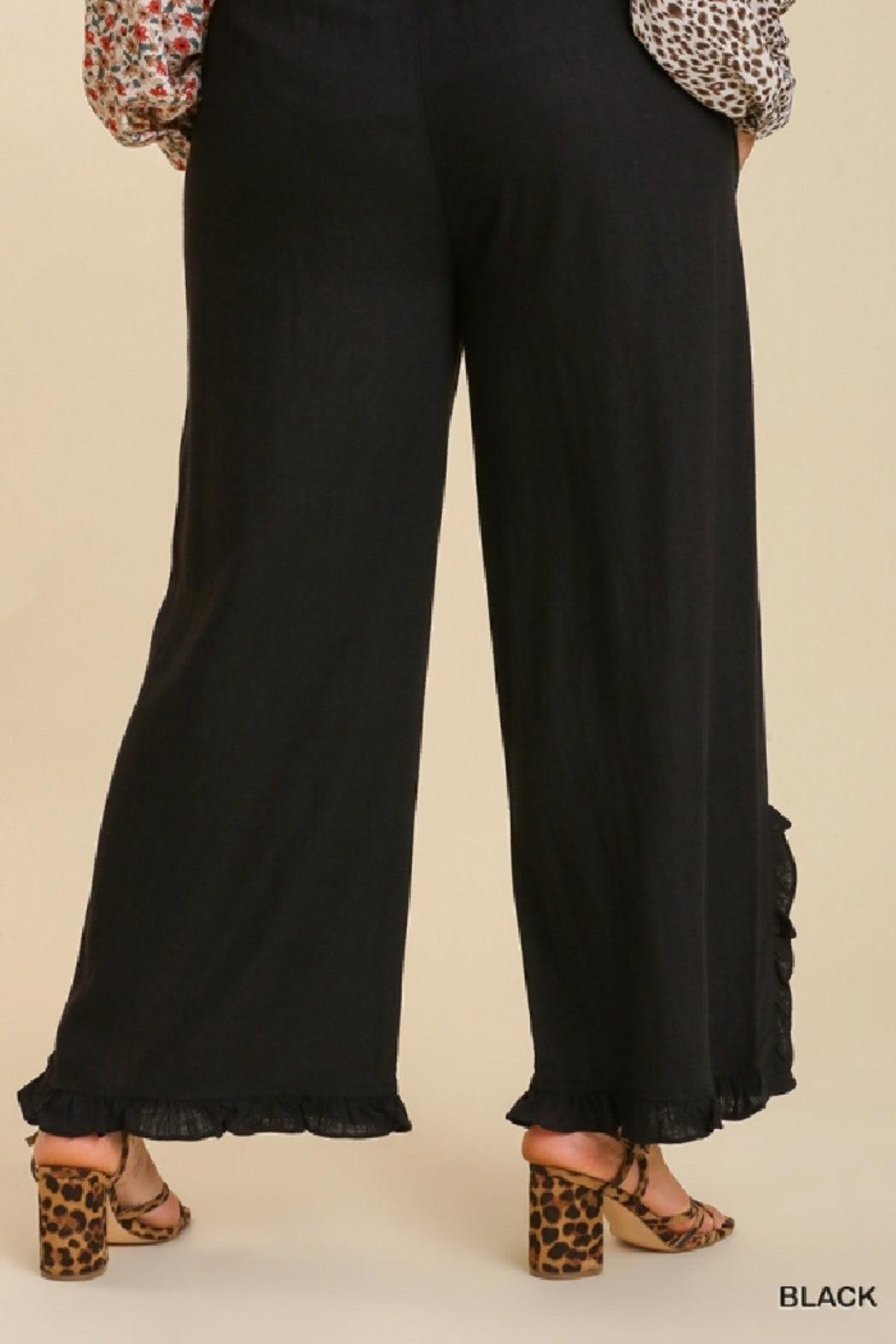 Ruffle Hem Pant Curvy Female Product Image