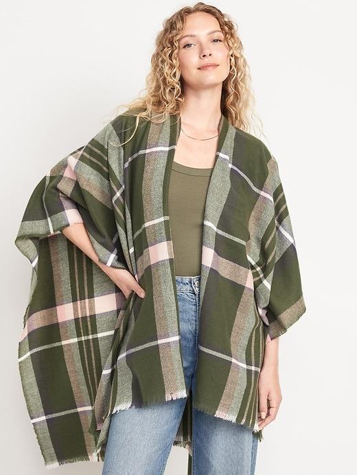 Flannel Poncho Product Image