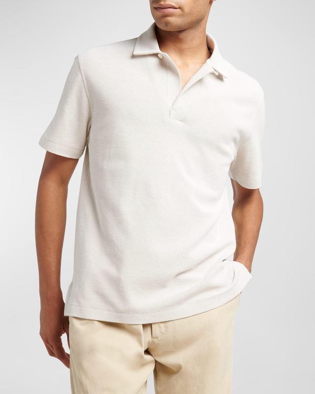 Mens Cotton Honeycomb Polo Shirt Product Image