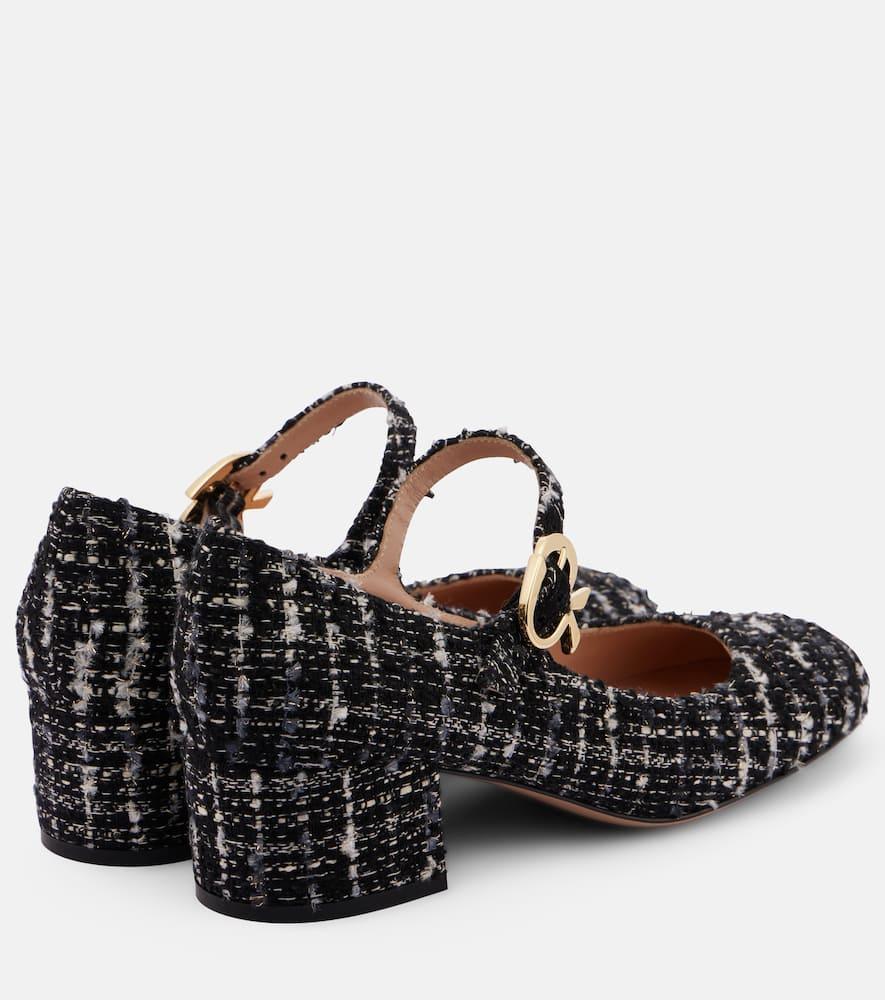 Boucle Mary Jane Pumps In Blk/white Product Image