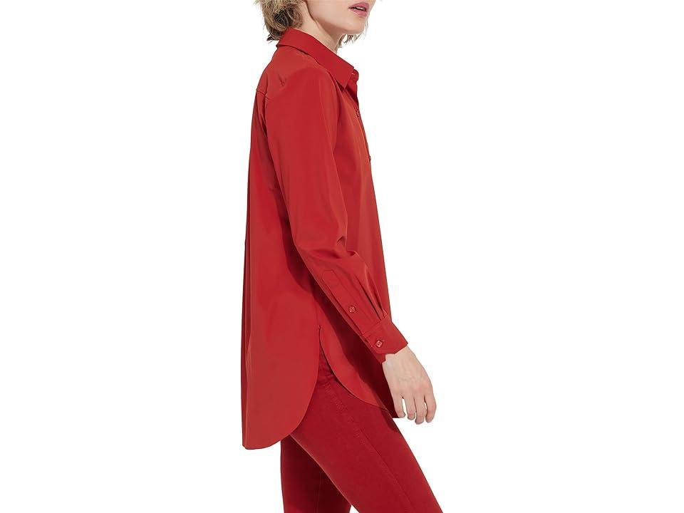 Lysse Schiffer Button-Down Shirt (Matte Red) Women's Clothing Product Image