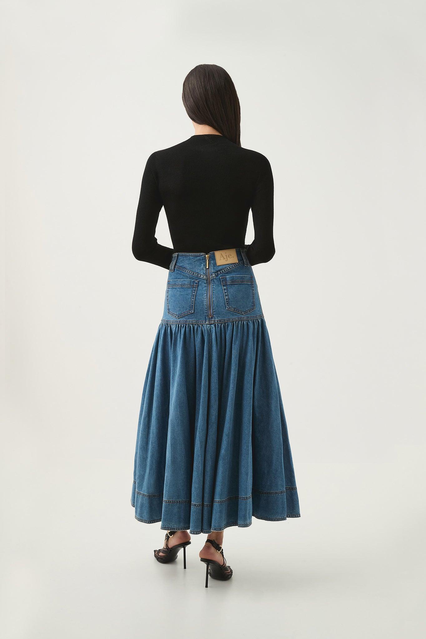 Belmond Denim Midi Skirt Product Image