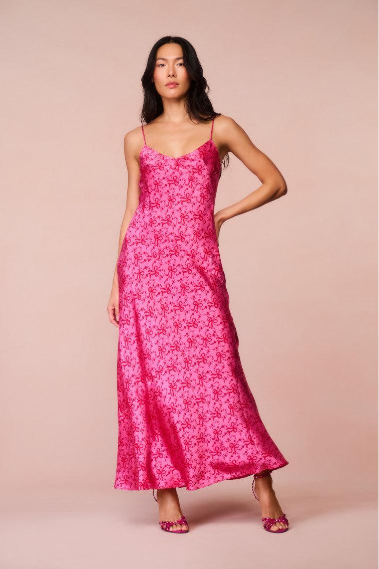 Azalea Silk Bow-Printed Maxi Dress Product Image