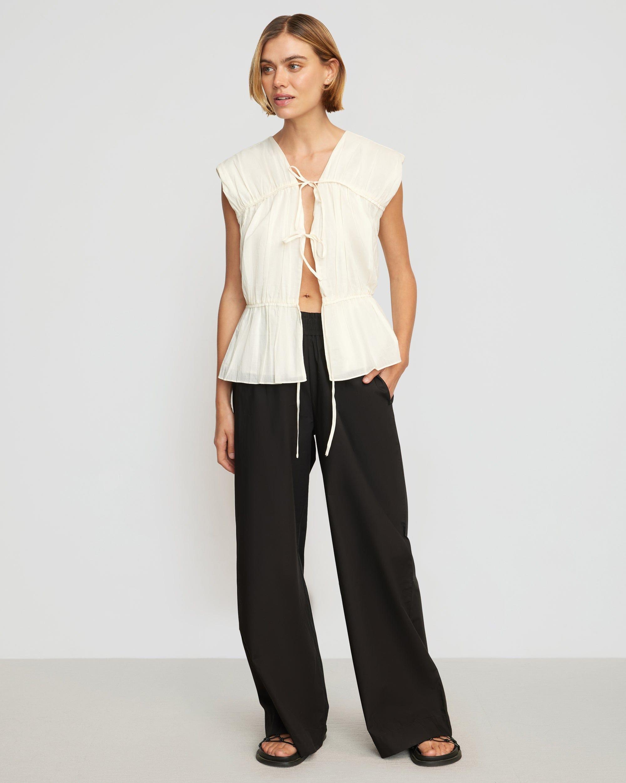 Paula Smocked-Waist Wide Leg Pant Product Image