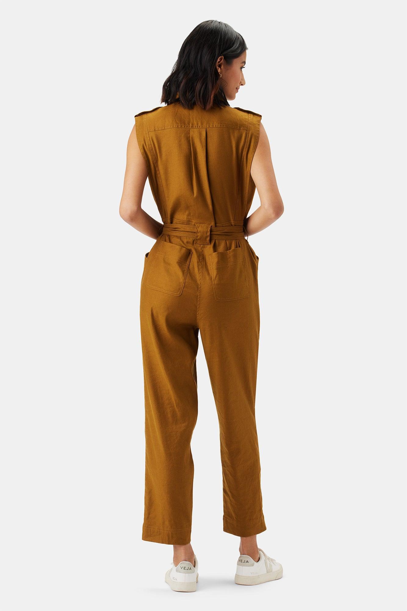 Sienna Femme Fete Stretch Jumpsuit - Spice Brown Product Image