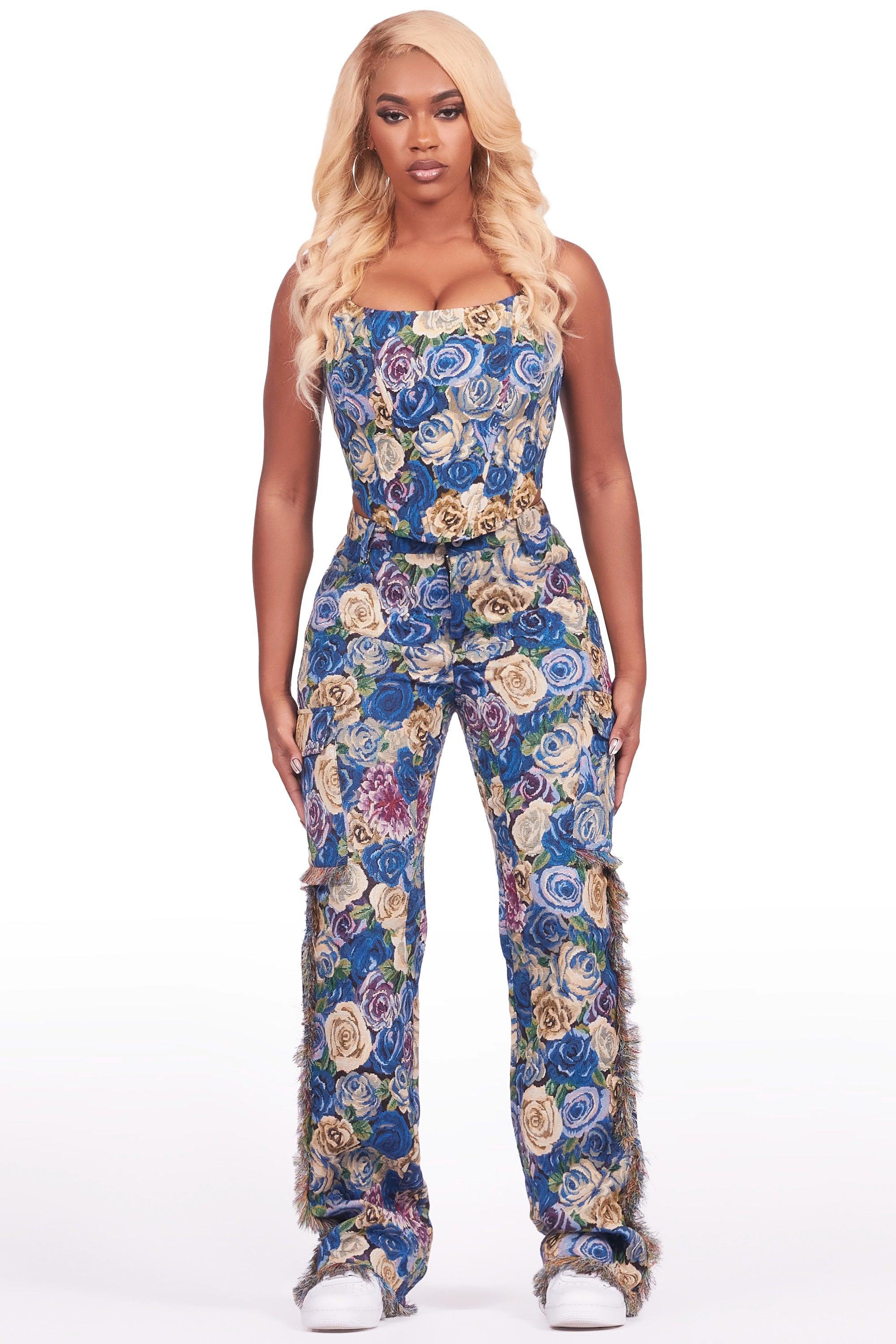 Darresha Blue Tapestry Corset Female Product Image