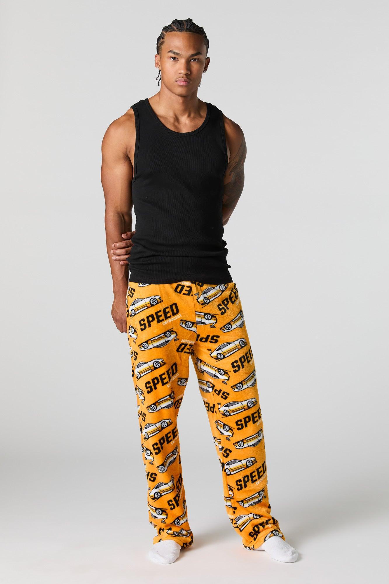 Printed Plush Pajama Pant Male Product Image