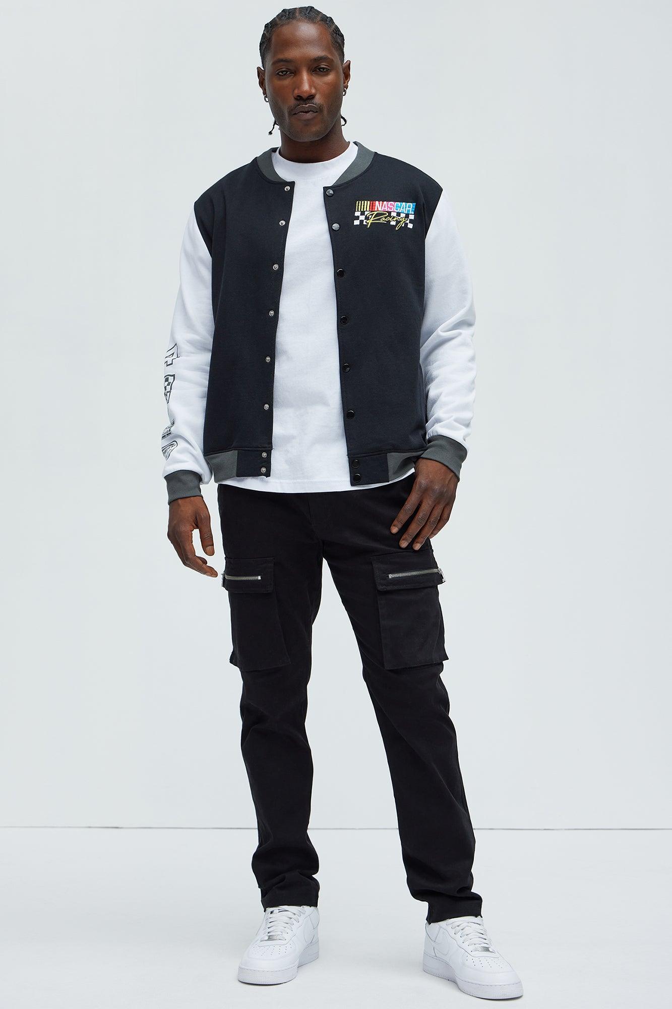 Nascar Racing Varsity Jacket - Black/White Product Image