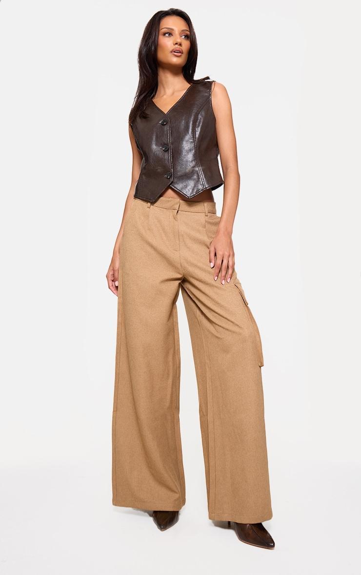 Taupe Premium Cargo Pocket Detail Tailored Trousers product image