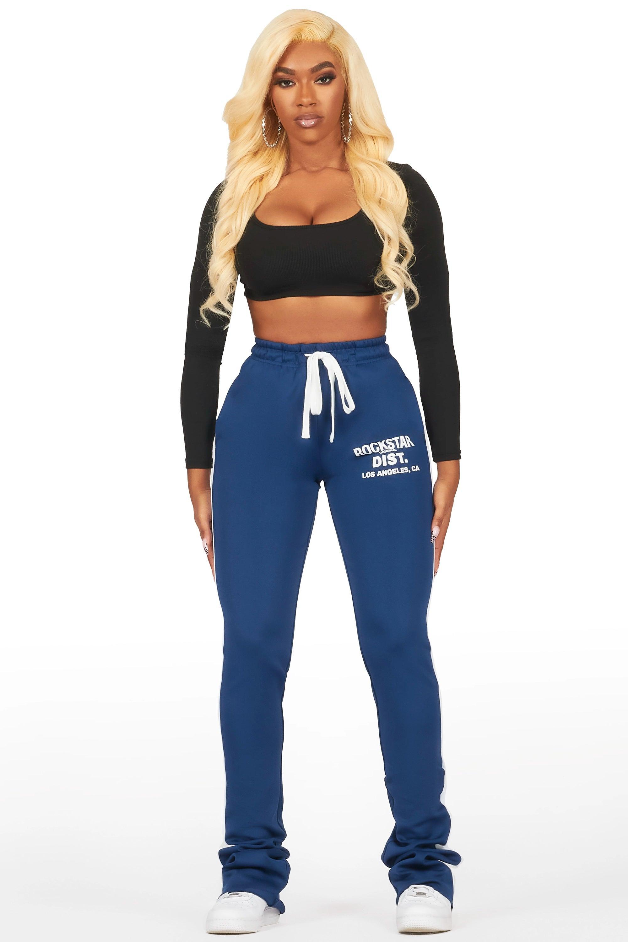 Savannah Navy Super Stacked Track Pant Female Product Image