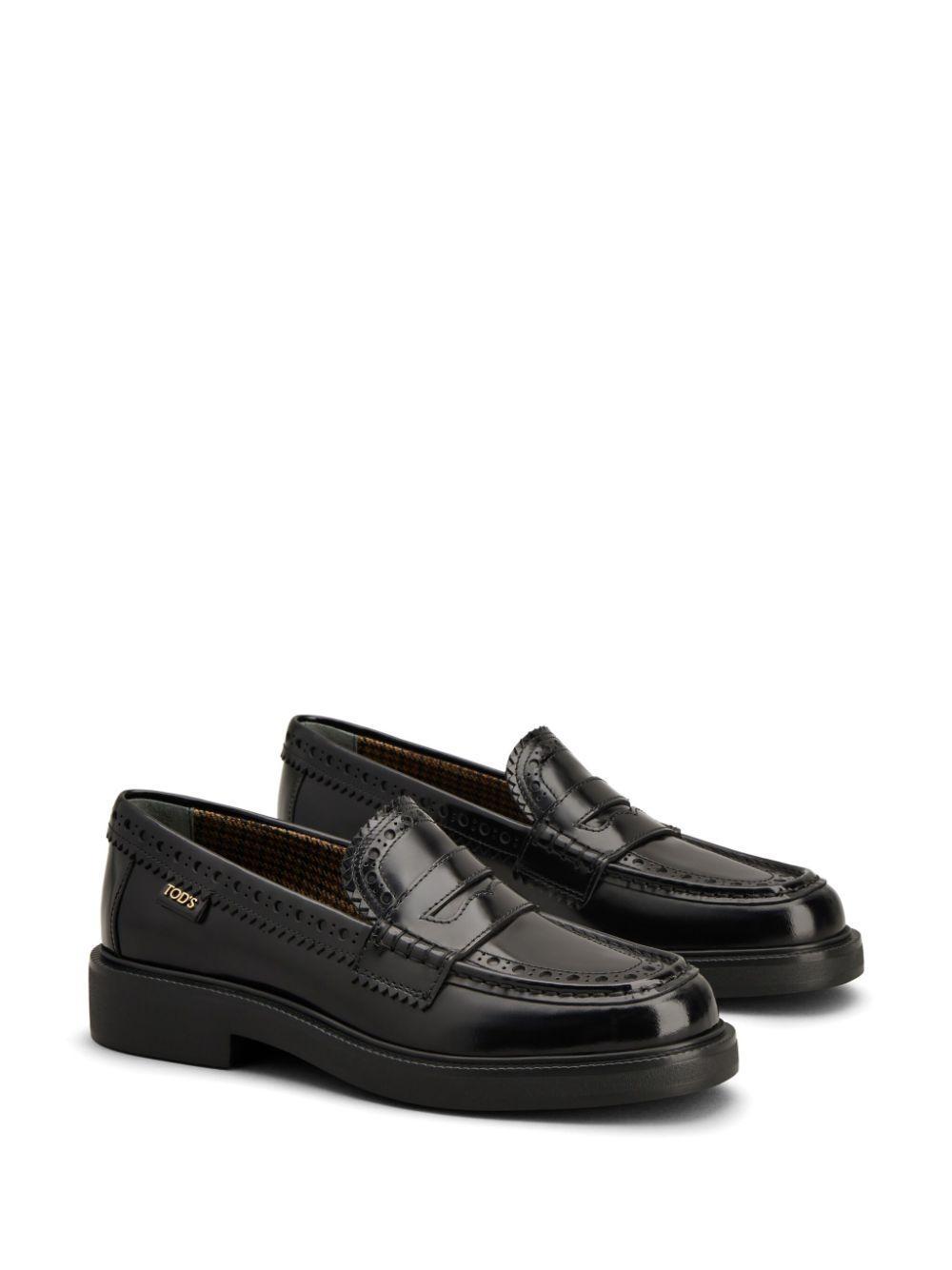 brogue-trim leather loafers Product Image