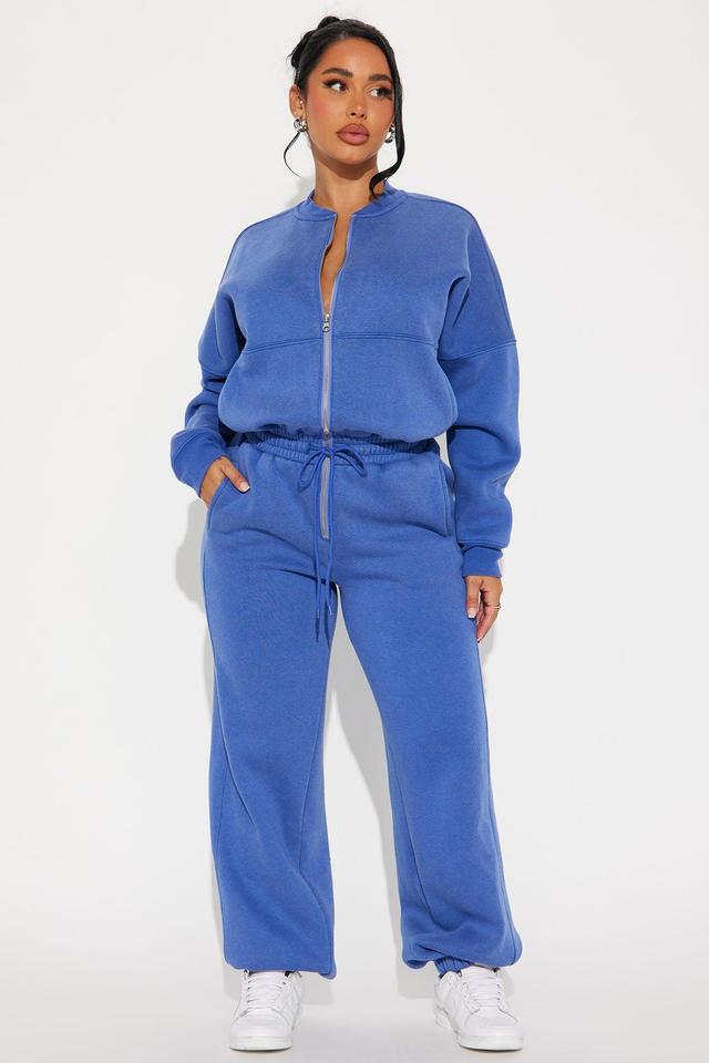 Been Going On Jogger Jumpsuit  - Navy Product Image