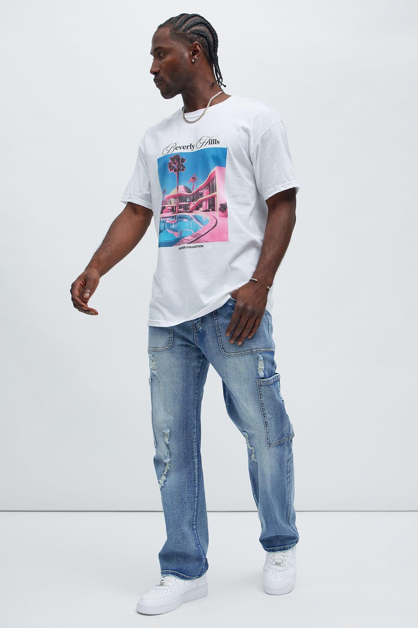 Alex Straight Cargo Jeans - Light Wash Product Image