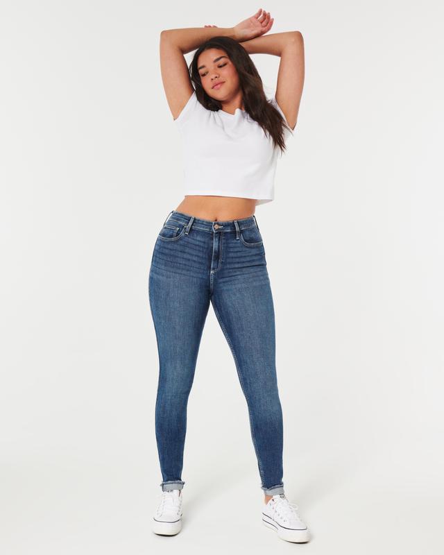 Curvy High-Rise Medium Wash Super Skinny Jeans Product Image