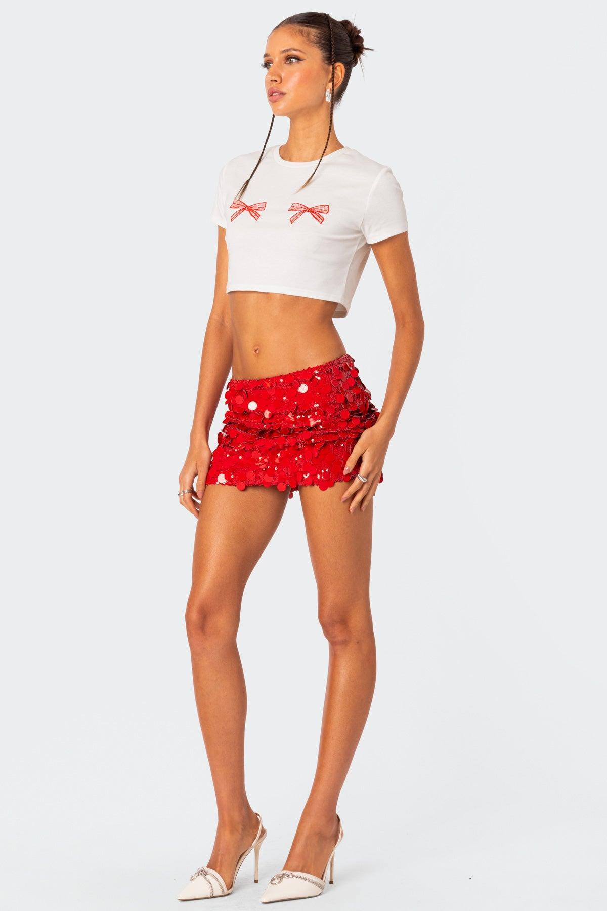 Sabina Low-Rise Sequin Mini Skirt Product Image