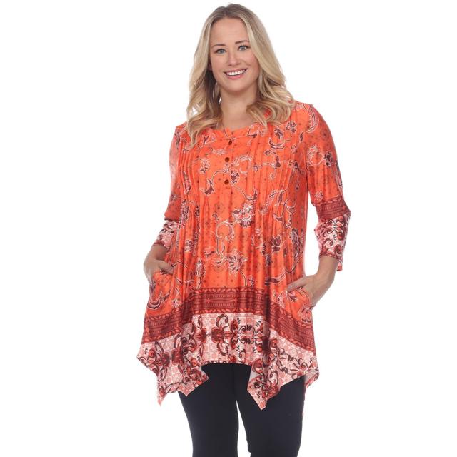 Victorian Print Tunic Top with Pockets - Plus Product Image