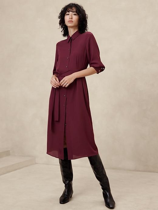 Tie-Waist Midi Shirtdress product image