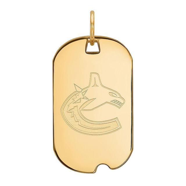 LogoArt Vancouver Canucks Sterling Silver Small Dog Tag Pendant, Womens Goldtone Product Image