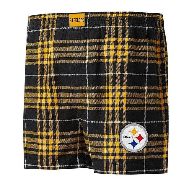 Mens Concepts Sport /Gold Pittsburgh Steelers Concord Flannel Boxers Product Image