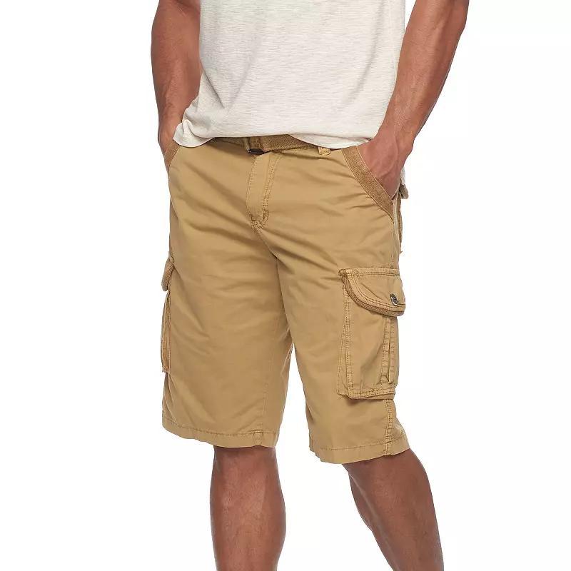 Mens RAW X by Xray Regular-Fit Belted Cargo Shorts Green Camo Product Image