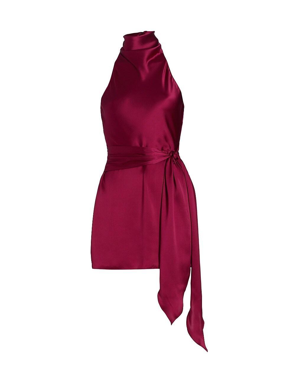 Womens Sandrine Silk Halter Dress Product Image