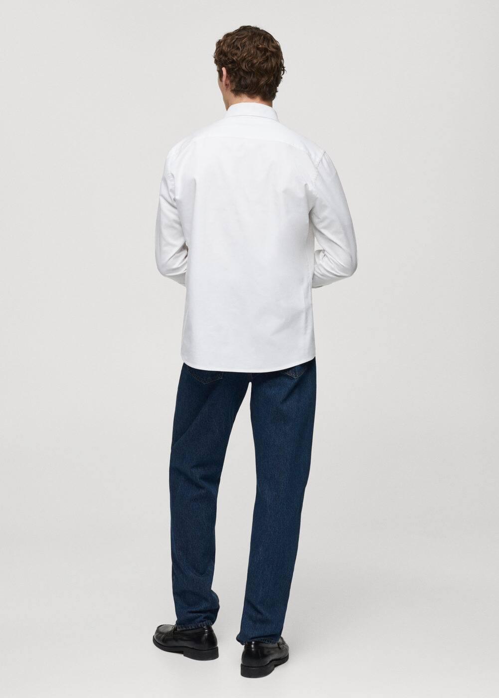 MANGO MAN - Regular fit Oxford cotton shirt whiteMen Product Image