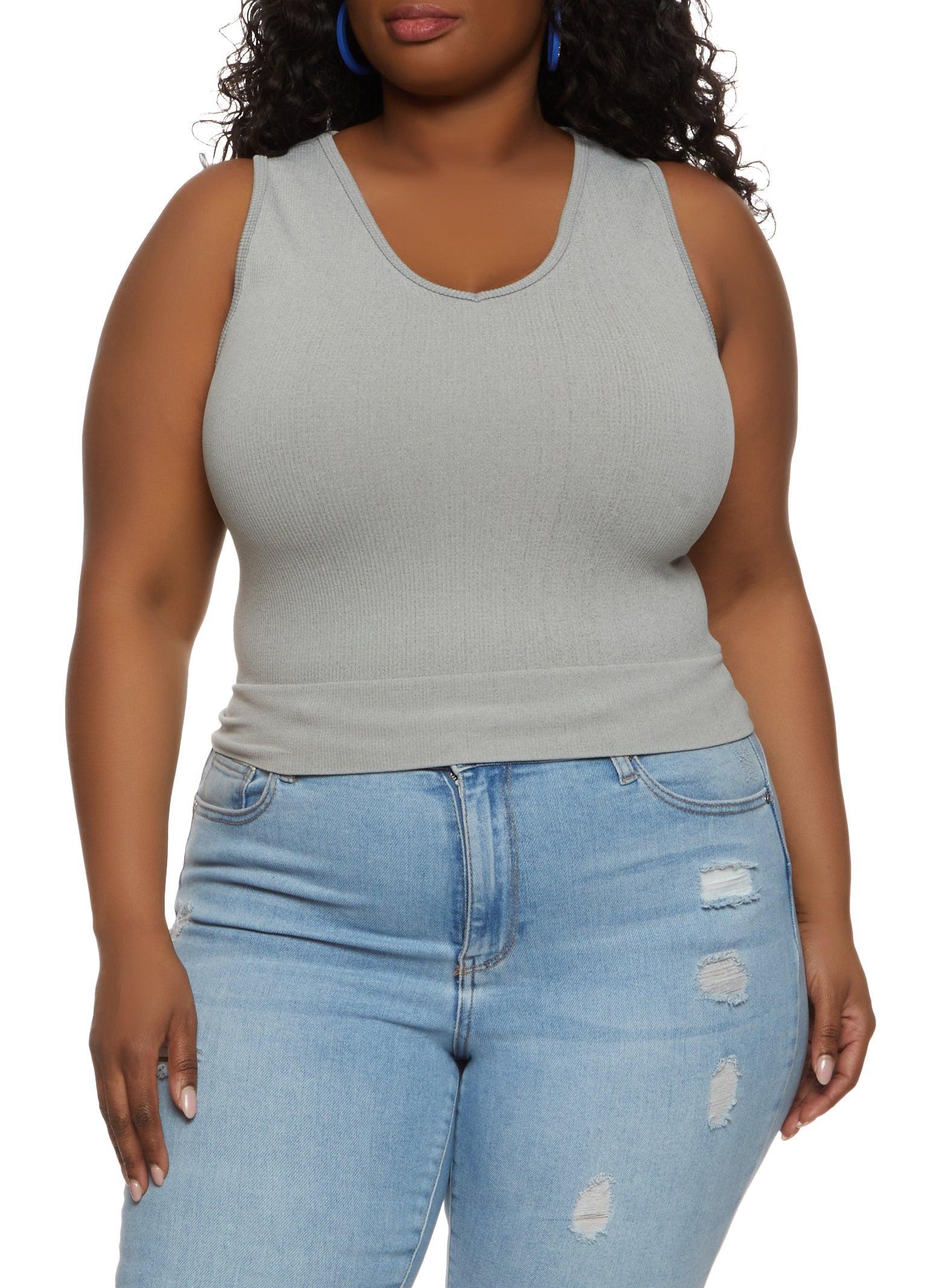 Womens Plus Size Basic Seamless Tank Top Product Image