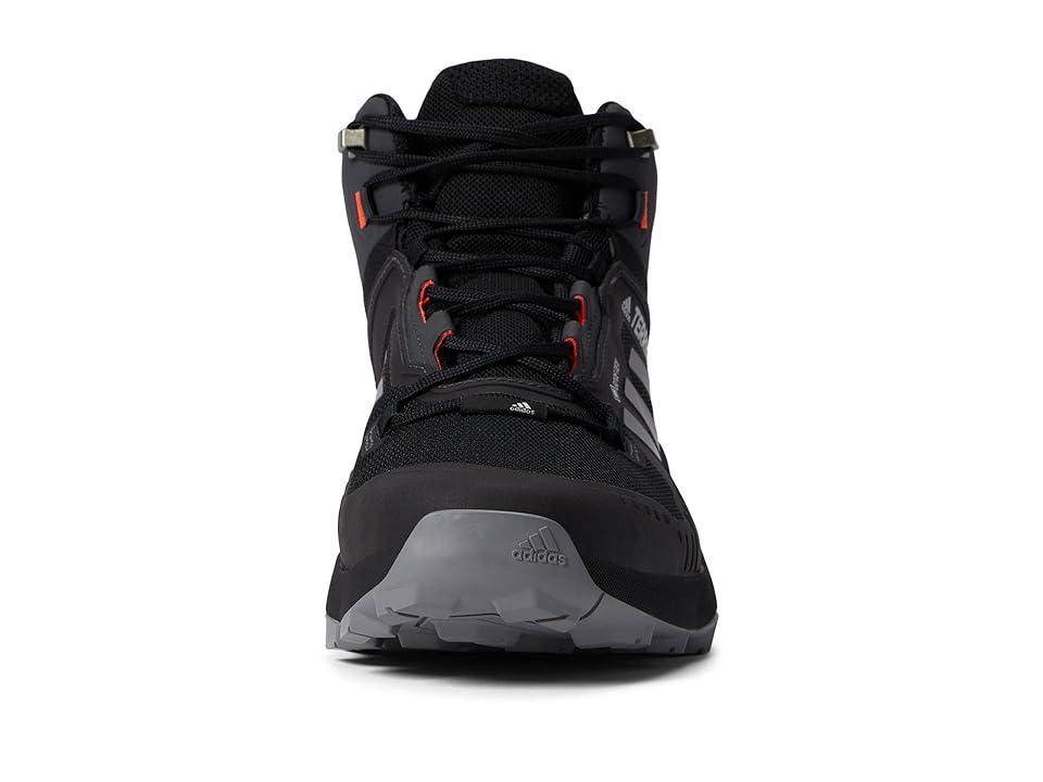 adidas Outdoor Terrex Swift R3 Mid GTX(r) Grey/Solar Red) Men's Shoes Product Image