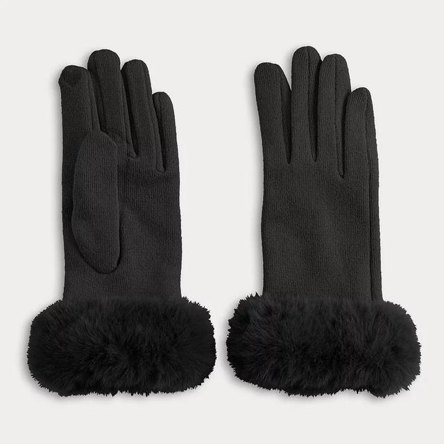 Womens LC Lauren Conrad Faux Fur Cuff Touch Screen Gloves Product Image