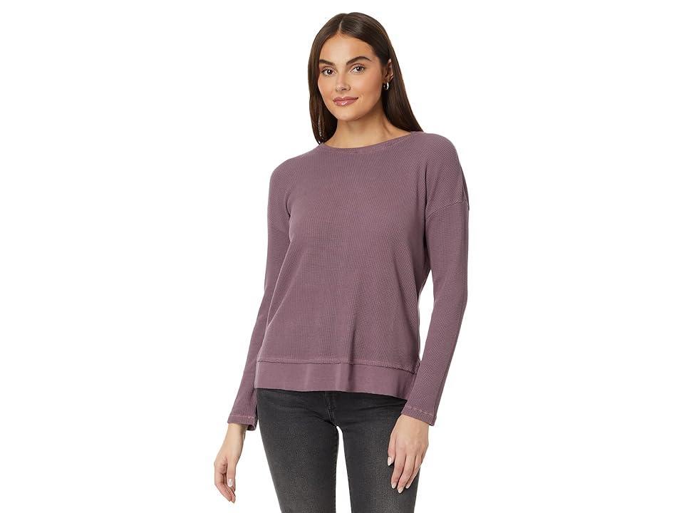 Mod-o-doc Long Sleeve Crew Neck Boxy Top (Dusty Plum) Women's Clothing Product Image