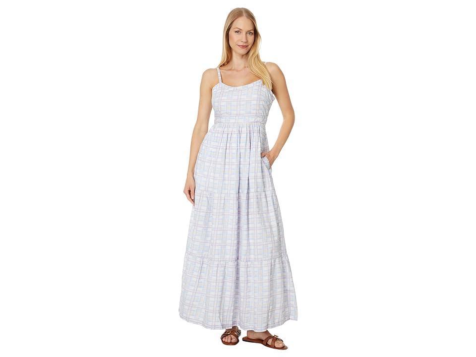 PACT Sunset Light Gauze Cami Dress (Muted Plaid) Women's Dress Product Image