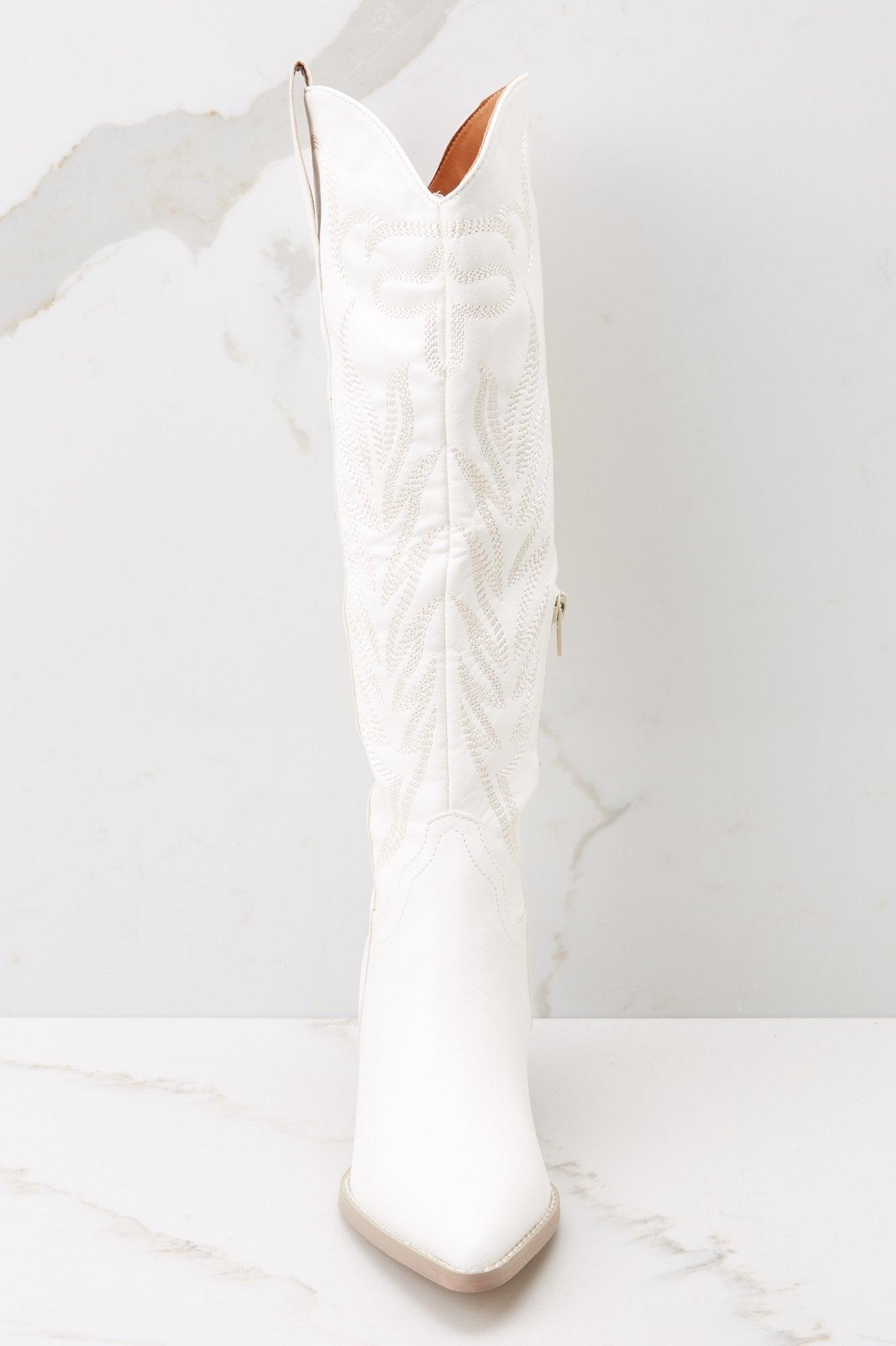 Bring The Sass White Boots Product Image