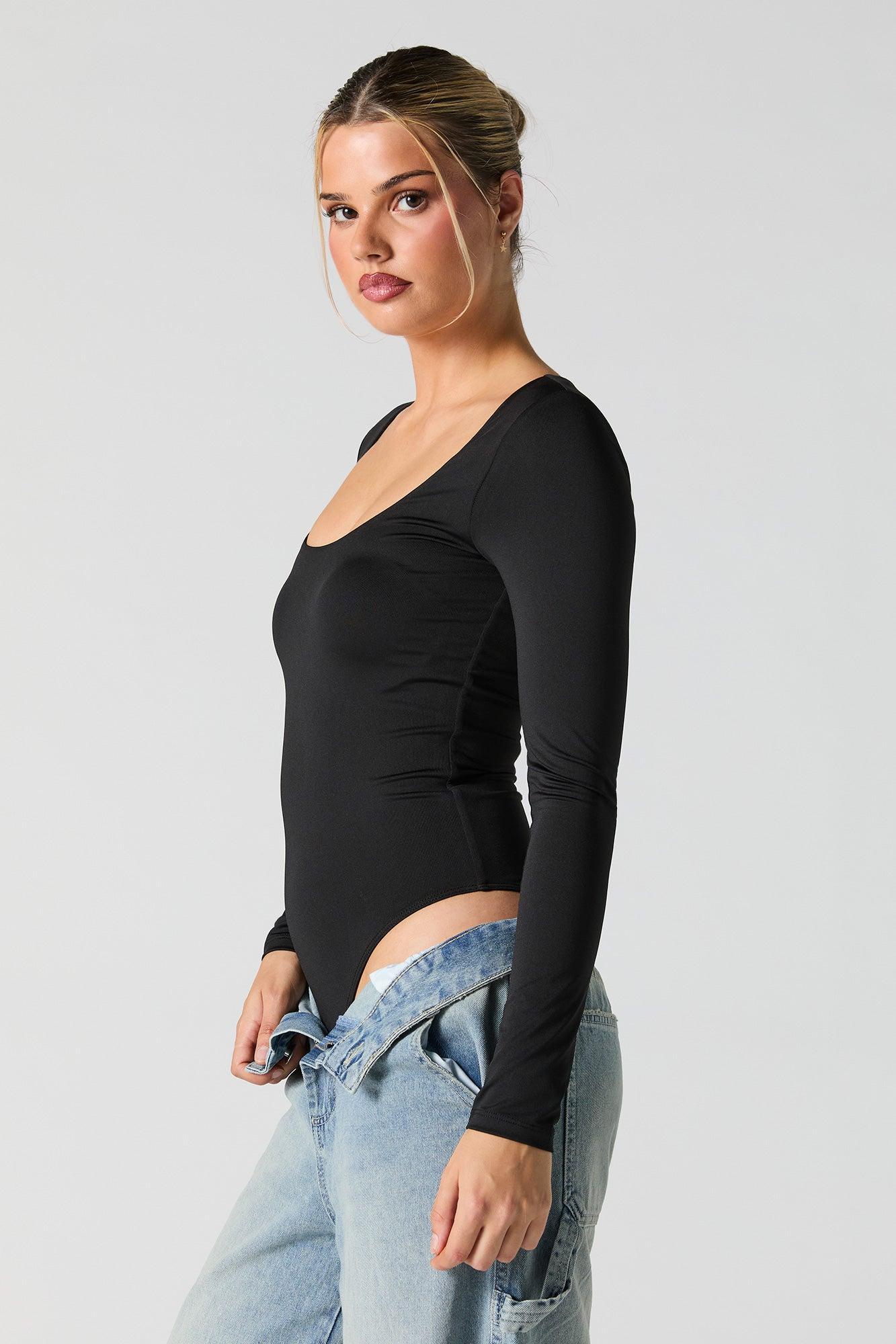 Scoop Neck Long Sleeve Bodysuit Female Product Image