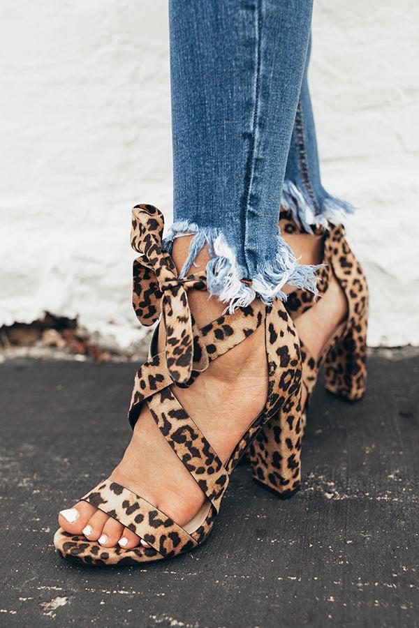 The Cleo Lace Up Heel in Leopard Product Image