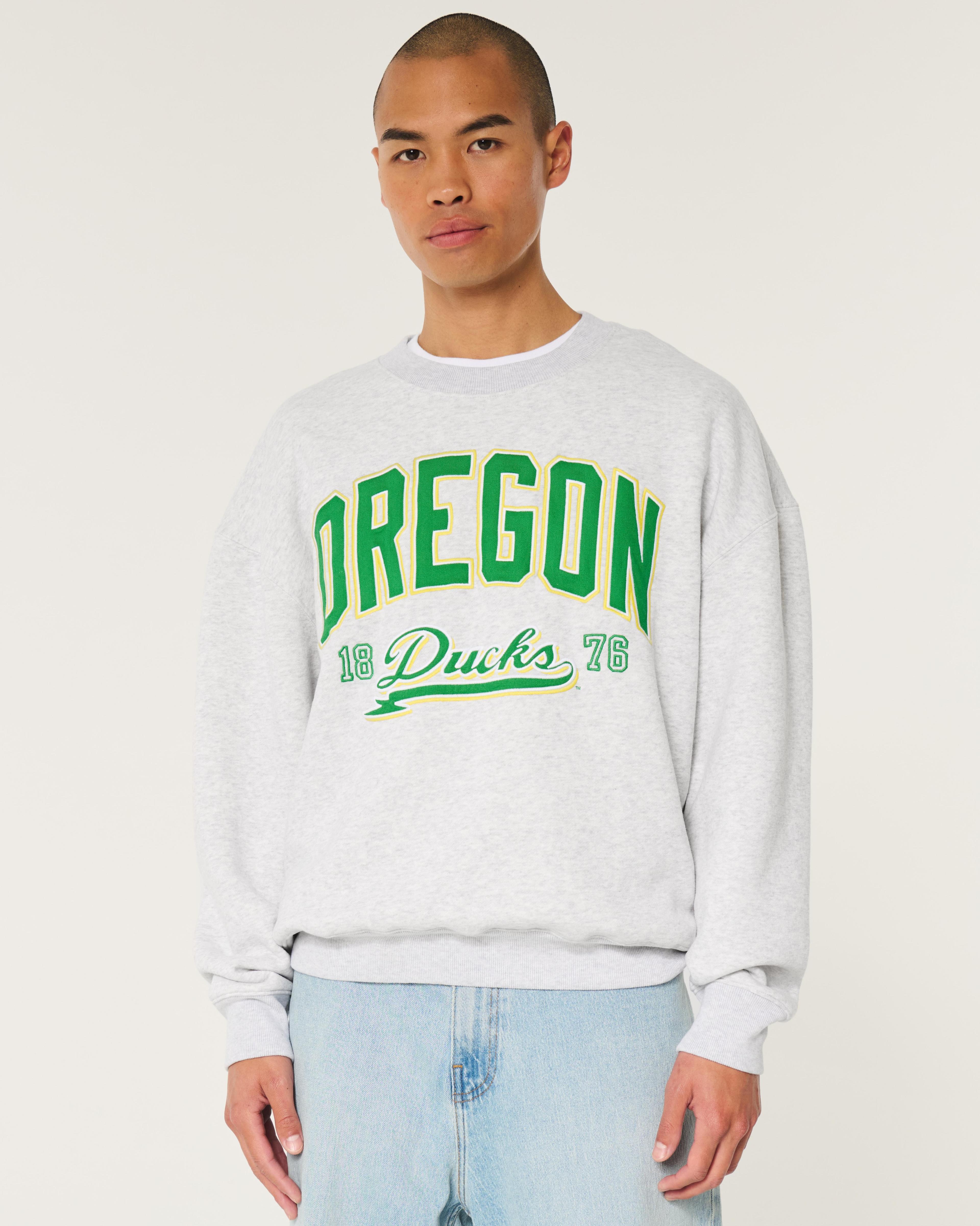 Boxy University of Oregon Ducks Graphic Crew Sweatshirt Product Image