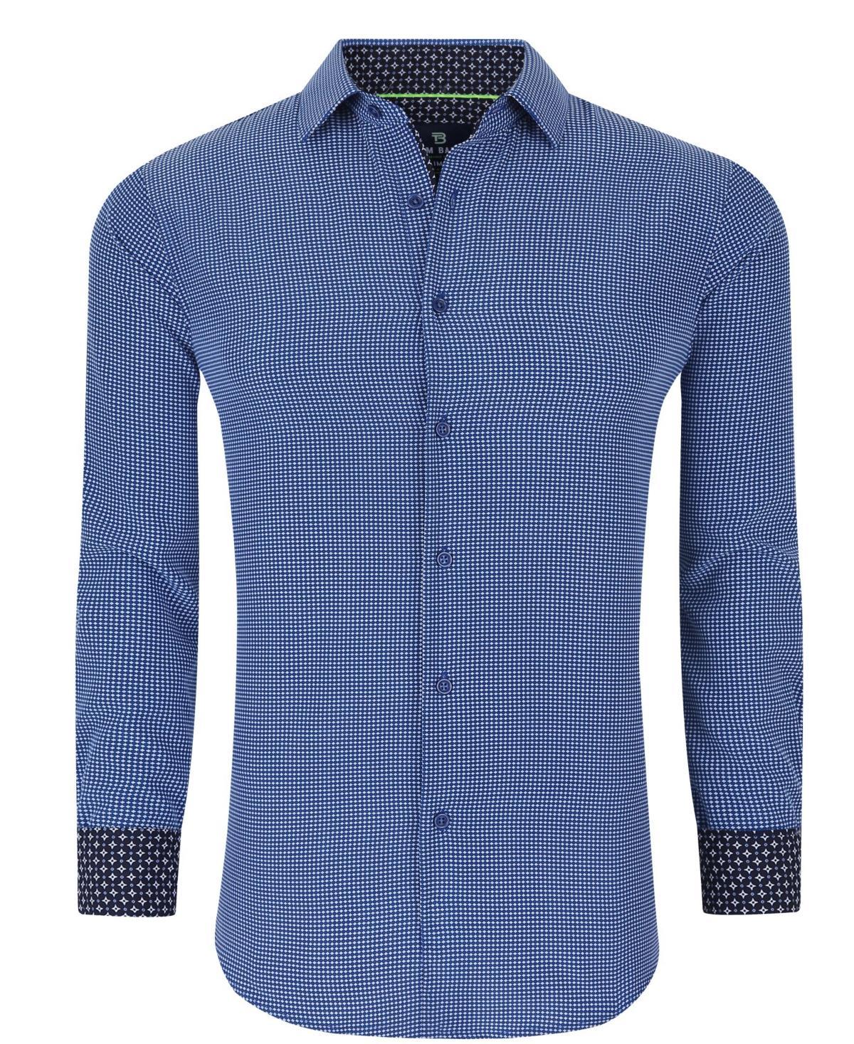 Tom Baine Mens Slim Fit Foulard Button Down Shirt - Navy Dots Product Image