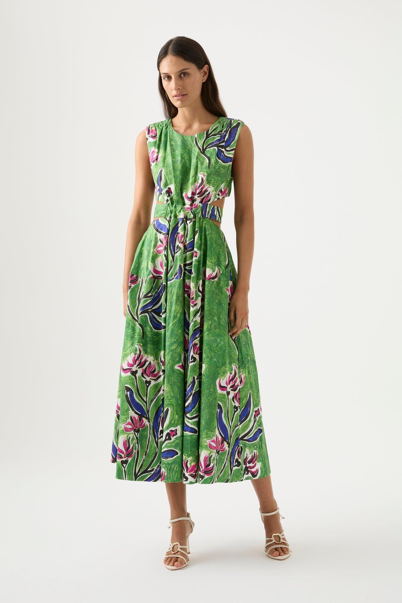 Zorina Tie Midi Dress Product Image