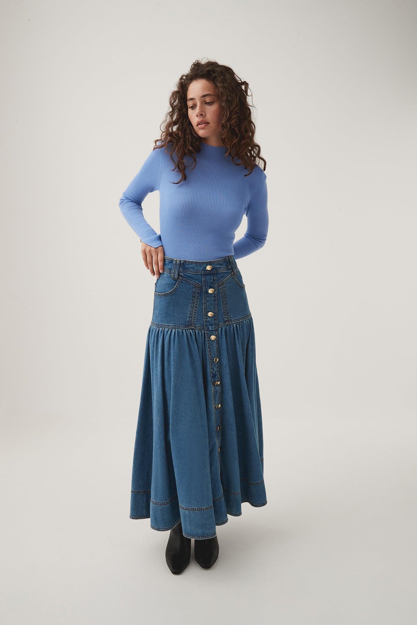 Belmond Denim Midi Skirt Product Image