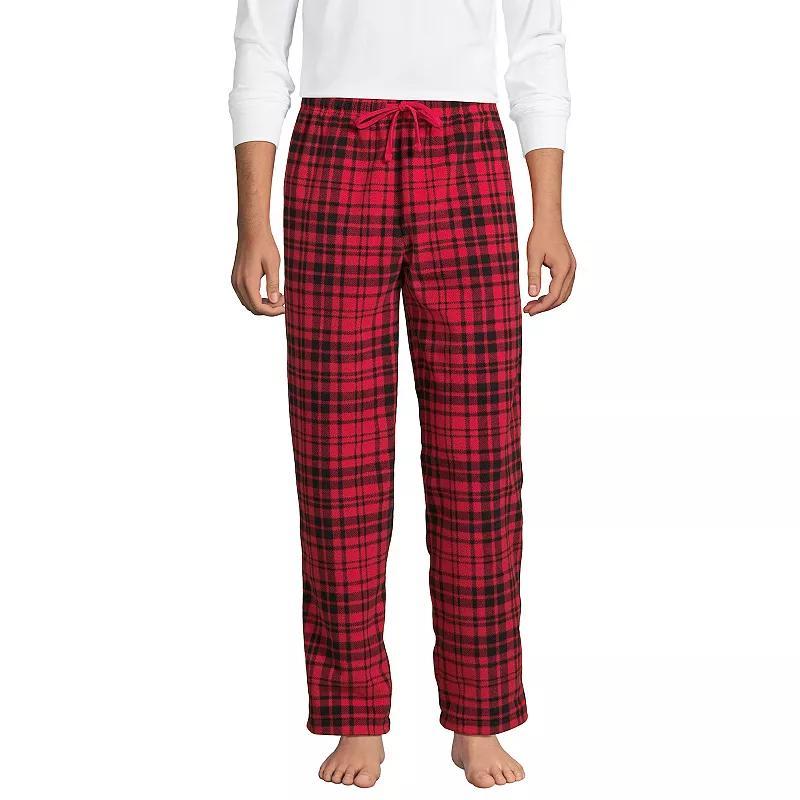 Mens Lands End Solid Fleece Pajama Pants Product Image